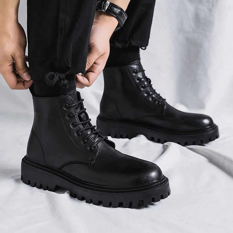 Men High Top Leather Boots Fas - огляд і ціна Men'S Shoes With Height Increase