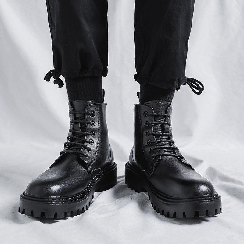 Men High Top Leather Boots Fas - огляд і ціна Men'S Shoes With Height Increase