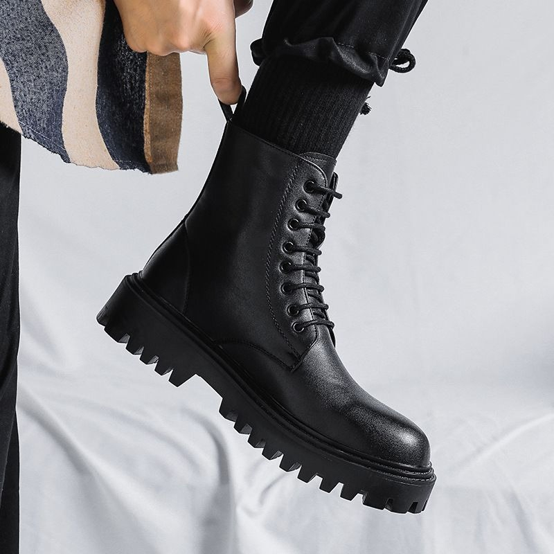 Men High Top Leather Boots Fas - огляд і ціна Men'S Shoes With Height Increase