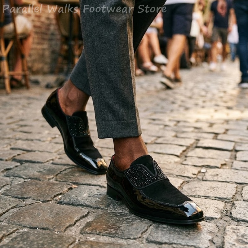 Men Black Patent Faux Suede Rh - огляд і ціна Men'S Shoes Smart