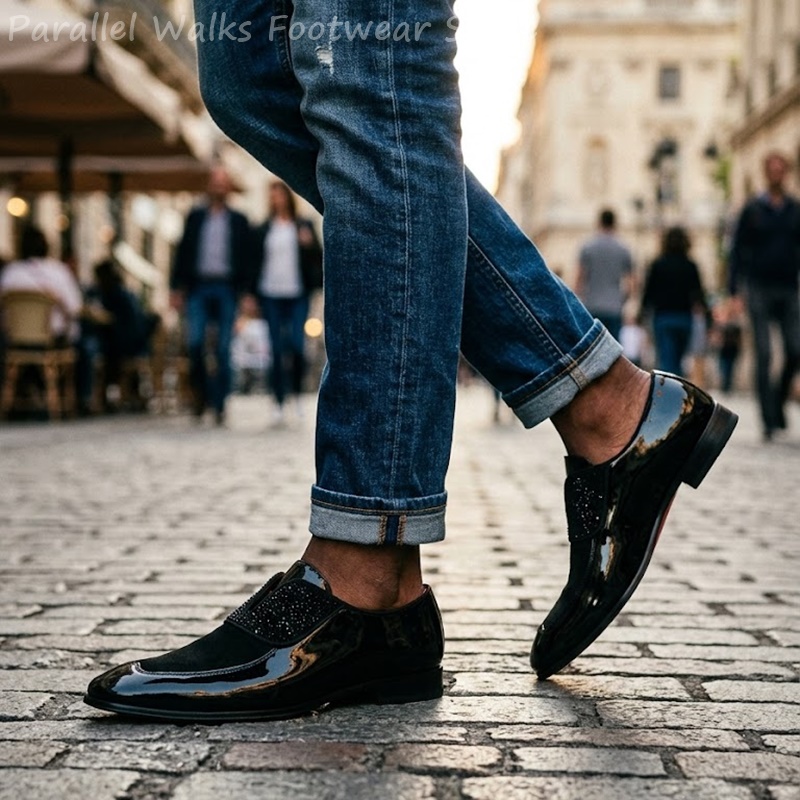 Men Black Patent Faux Suede Rh - огляд і ціна Men'S Shoes Smart