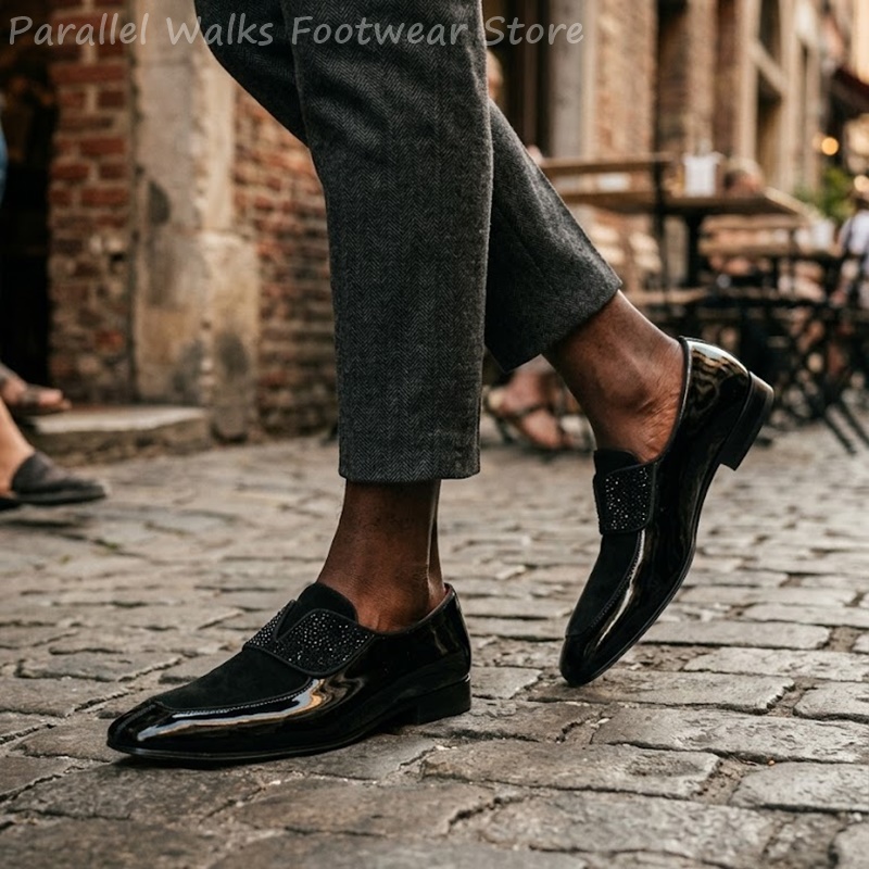 Men Black Patent Faux Suede Rh - огляд і ціна Men'S Shoes Smart