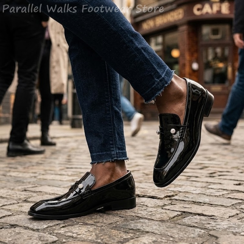 Men Black Patent Faux Suede Rh - огляд і ціна Men'S Shoes Smart