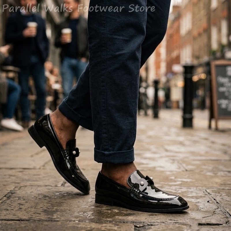 Men Black Patent Faux Suede Rh - огляд і ціна Men'S Shoes Smart