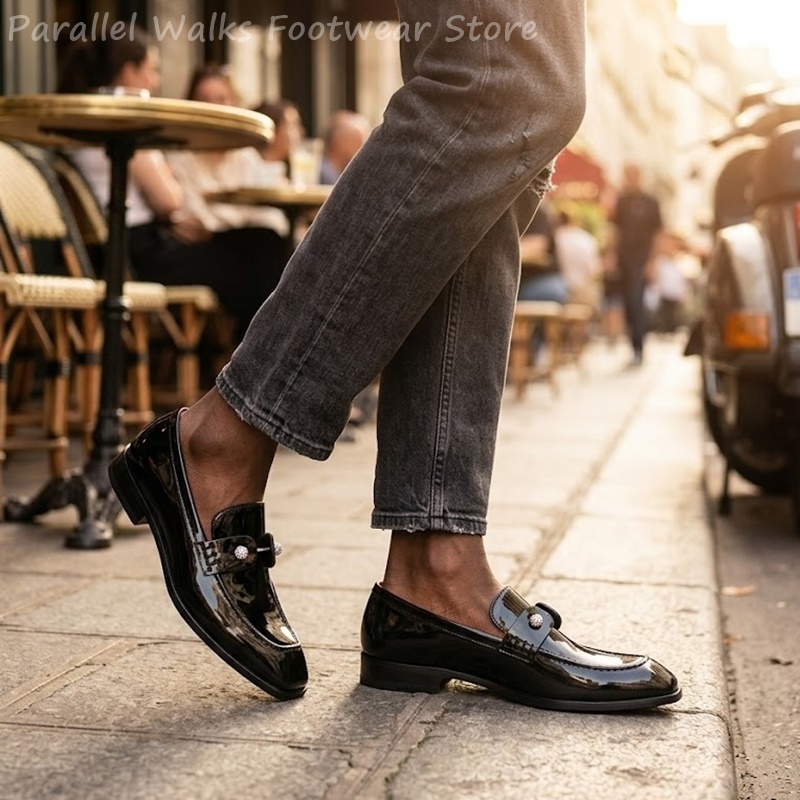 Men Black Patent Faux Suede Rh - огляд і ціна Men'S Shoes Smart