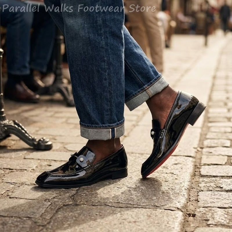 Men Black Patent Faux Suede Rh - огляд і ціна Men'S Shoes Smart