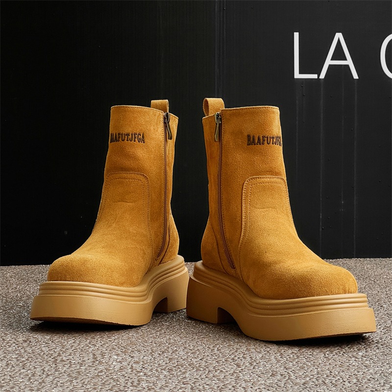 Winter Europe America Retro Th - огляд і ціна Men'S Shoes With Height Increase