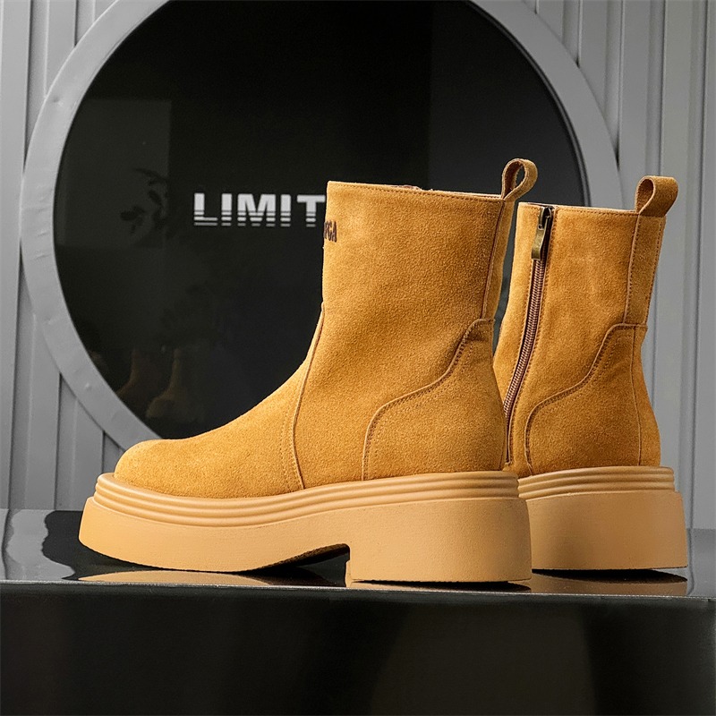 Winter Europe America Retro Th - огляд і ціна Men'S Shoes With Height Increase