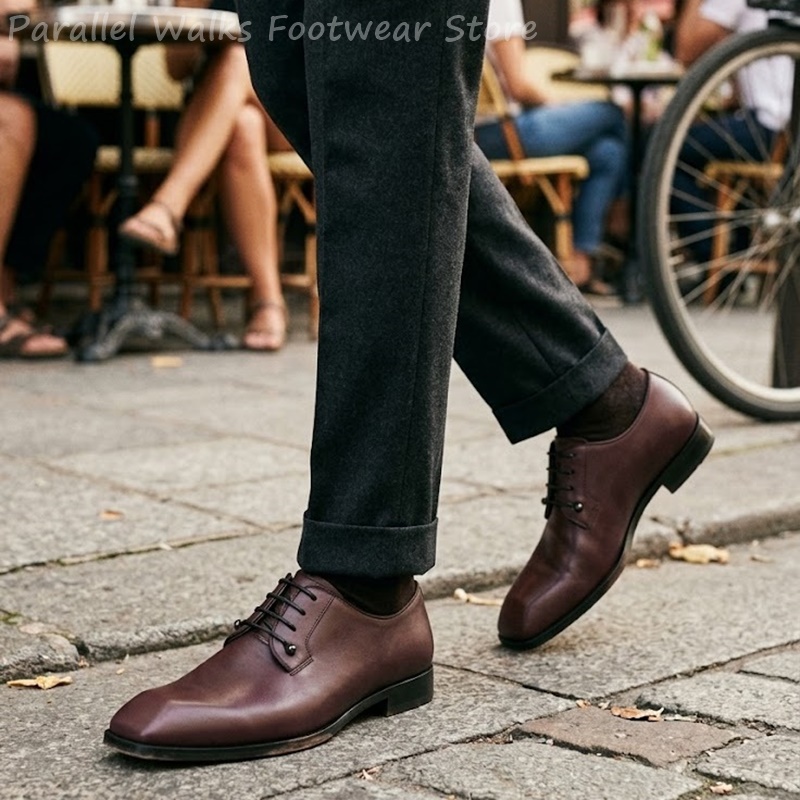 Mens Dark Brown Leather Derby  - огляд і ціна Men'S Shoes Smart