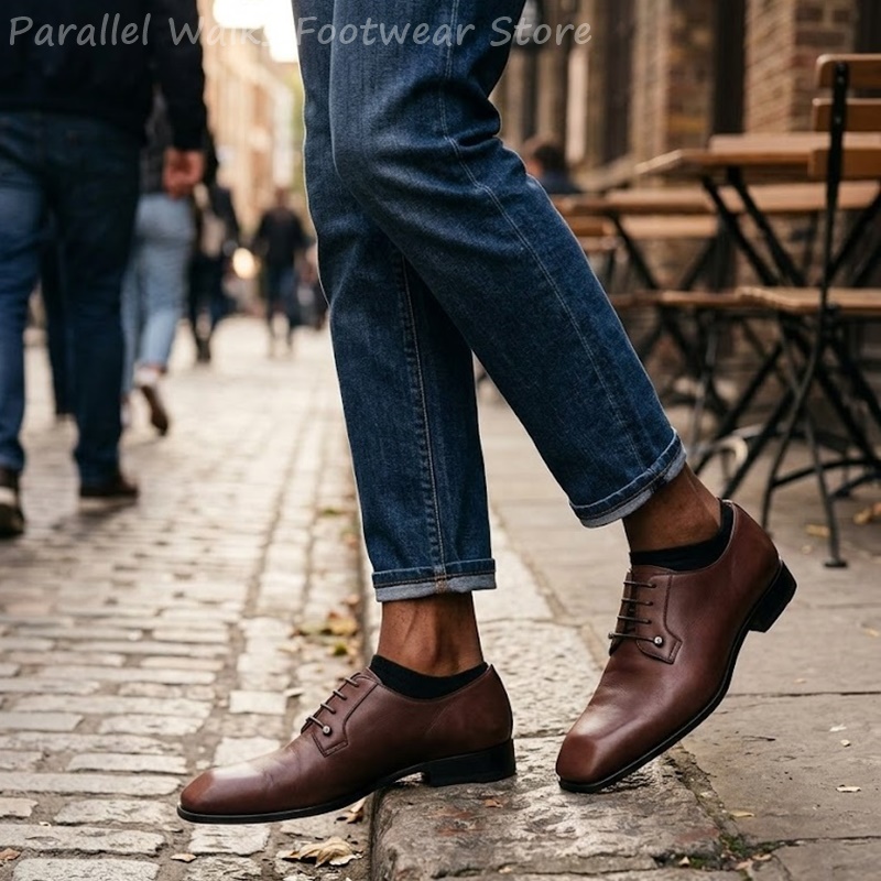 Mens Dark Brown Leather Derby  - огляд і ціна Men'S Shoes Smart